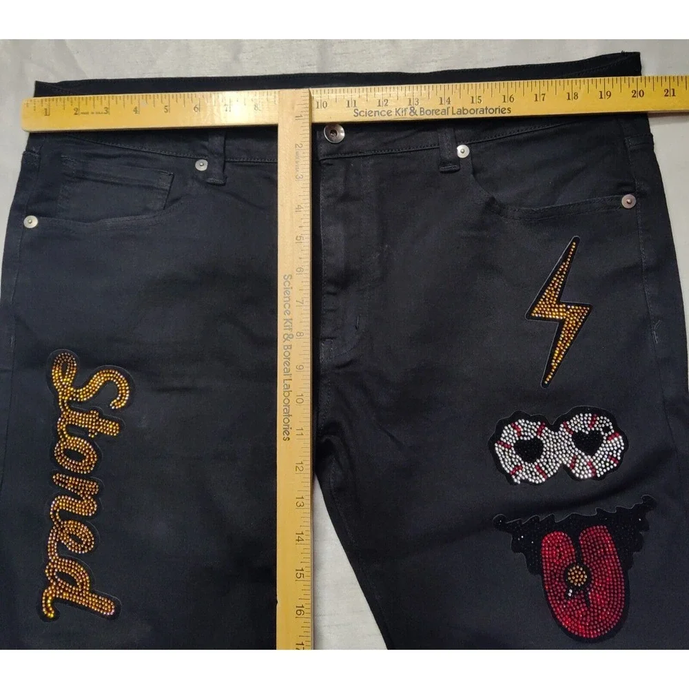 ROKU STUDIO STONED AND SUCCESSFUL Men 38 (Actual 40X34) Black Denim‎ Jeans